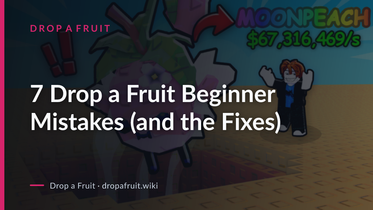 Drop a Fruit artwork showing a giant fruit and a player character